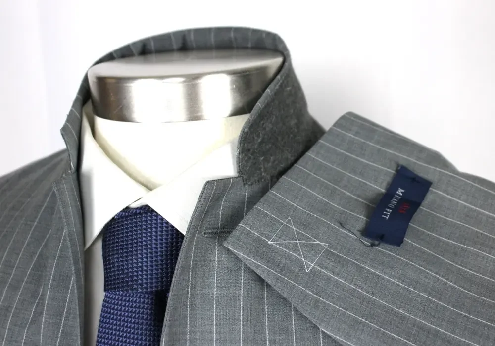Brooks Brothers 1818 Milano Suit 38 R Mens Slim Fit Grey Stripe Wool 2 Piece